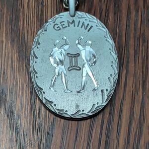 Pewter Gemini Pendant 24 Inch Chain